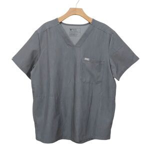 Figs Chisec Three-Pocket Scrub Top Mens Large Graphite Technical Uniform Work